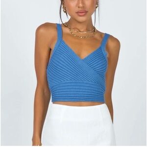 Princess Polly Blue Arlene Top - Size XS/S